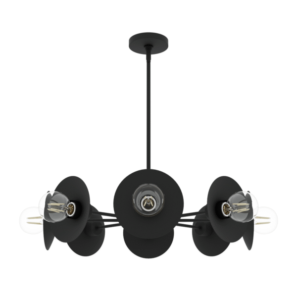 Hunter Fernando Flat Matte Black 8 Light Chandelier Ceiling Light Fixture - Jasmine Roth Collection