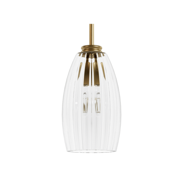 Hunter Rossmoor Luxe Gold with Clear Glass 1 Light Pendant Ceiling Light Fixture - Jasmine Roth Collection