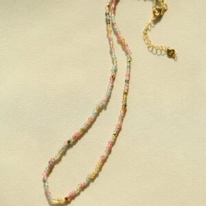 925 Silver Tourmaline Beaded Layering Necklace