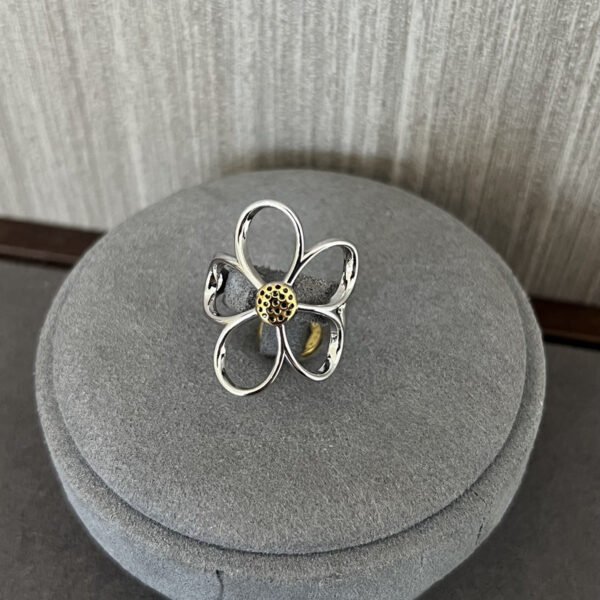 925 Sterling Silver Adjustable Daisy Ring Minimalist & Versatile Jewelry