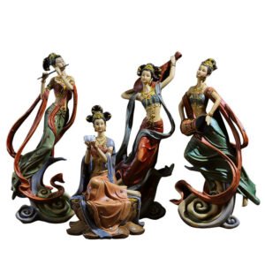 Dunhuang Flying Apsara Resin Art Piece - Elegant Home Decor for Living Room