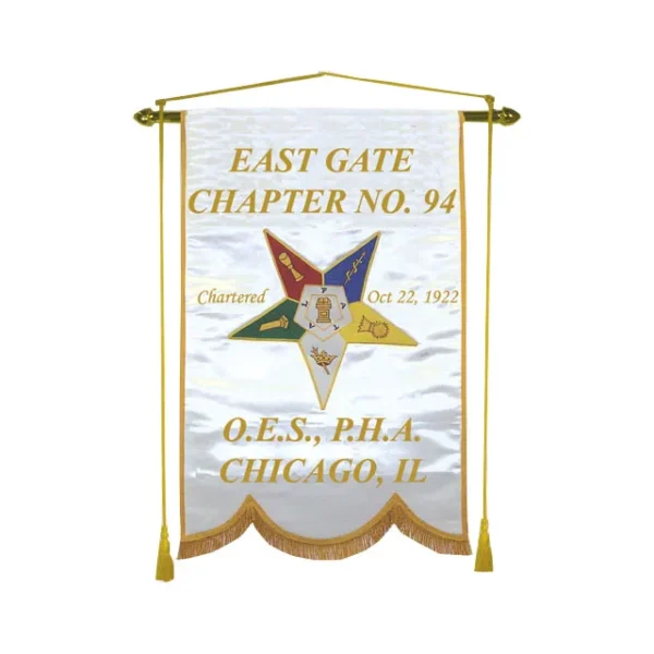 Masonic Regalia OES Chapter Customized Logo Embroidered Machine Made Banner Cross-Stitching & Needlework Crafts