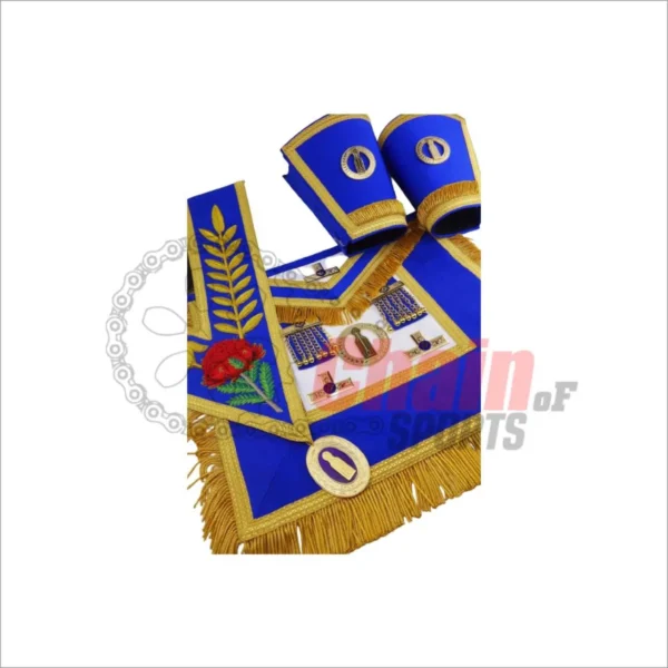 Masonic Regalia Custom OEM Embroidery Crafts Moire Ribbon Hand-Made & Machine Embroidered Apron Cross-Stitching & Needlework