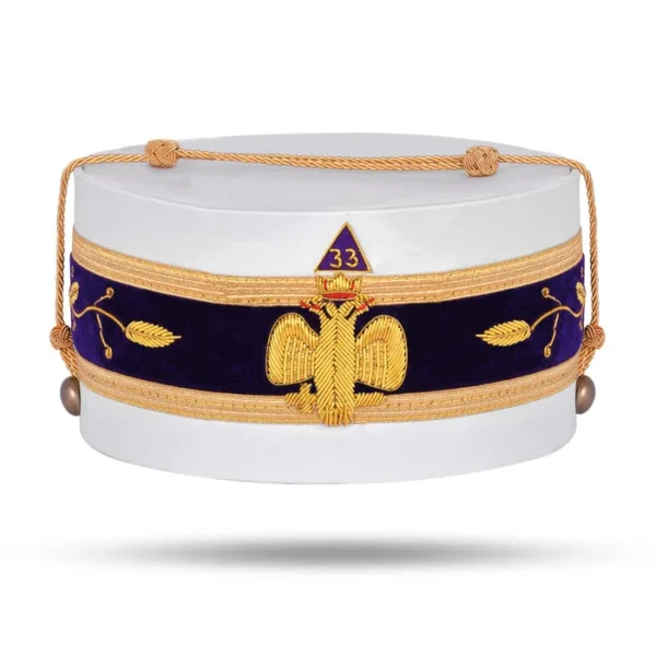 2025 New High Quality 33rd Degree Scottish Rite Crown Cap - Wings Down Hand Embroidery With Gold Bullion Embroidery Low MOQ