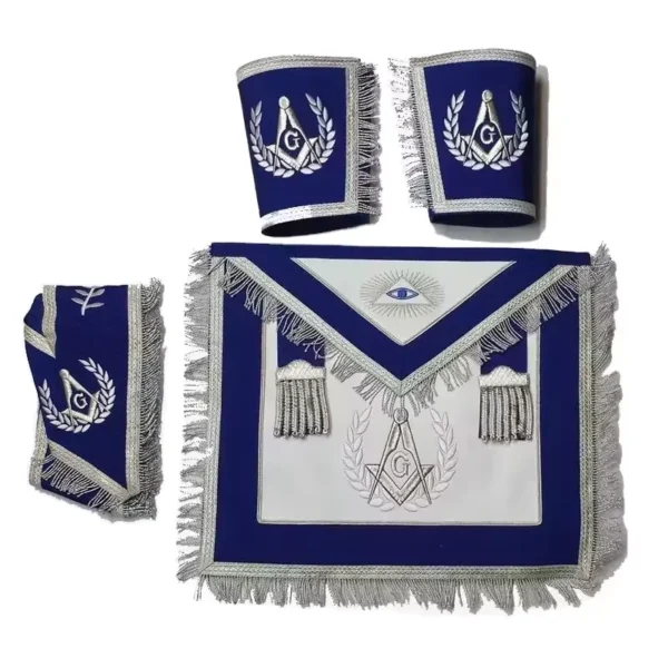 High Quality Apron Collar Cuffs Masonic Regalia Master Mason Gifts Set Embroidery Crafts Cross-stitching & Needlework