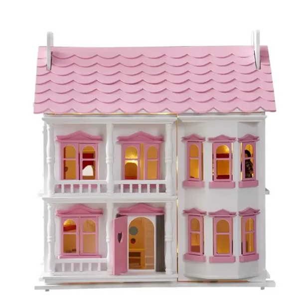 Educational Doll Houses Toys Sets Kids Wooden Doll Houses LED Light Mini Other Toys Kids Wooden Doll Houses Furniture Toys