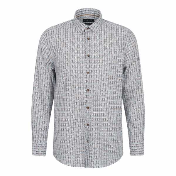 Bugatti Square Print L/S Shirt