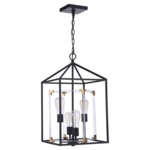 Craftmade Aaron 4 Light 13" Flat Black and Satin Brass Foyer Pendant Ceiling Light - P986FBSB4