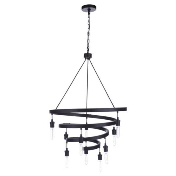 Craftmade Tranquil 10 Light 25" Flat Black Chandelier Ceiling Light - 55410-FB