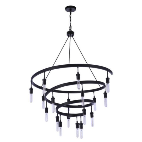 Craftmade Tranquil 18 Light Chandelier in Flat Black - 55418-FB