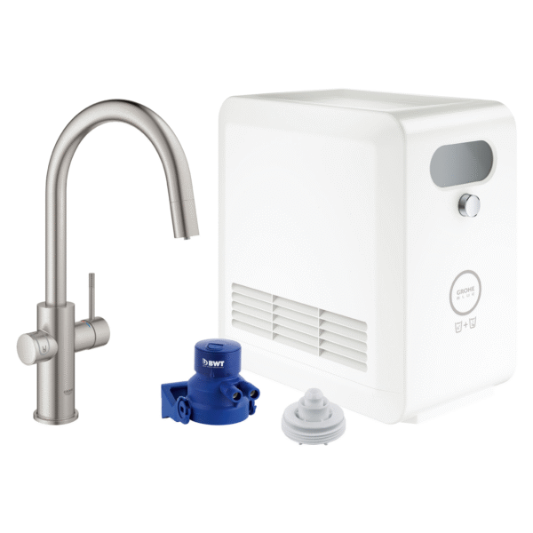 Grohe BLUE Single-Handle Pull Down Kitchen Faucet Single Spray 1.75GPM With Chilled & Sparkling Water