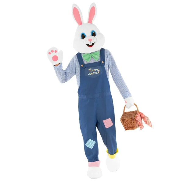 Easter Bunny Costume Adult Deluxe Unisex Rabbit Jumpsuit Mascot Fancy Dress