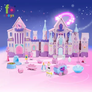 Princess Castle Dollhouse Small Plastic Doll House Castle Kit Furniture Miniatures Girl Toys