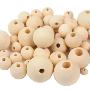 Hot Sale Wholesale High Quality Custom 16 mm Natural or Colored Perforated Wooden Beads for Diy