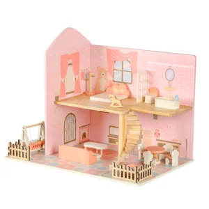 New Design DIY Creative Combination Building Blocks Simulate Doll House Girl Toy Wooden Small House Scene Puzzle Game for Kids