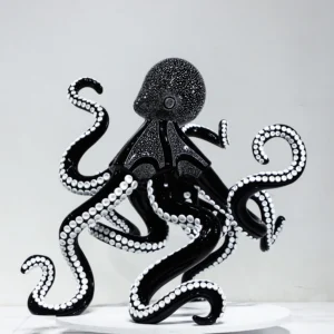 JingYue Custom Fiberglass FRP Figures Modern Style Octopus Ornament Handmade Elegant Crafts Decoration Abstract Sculpture