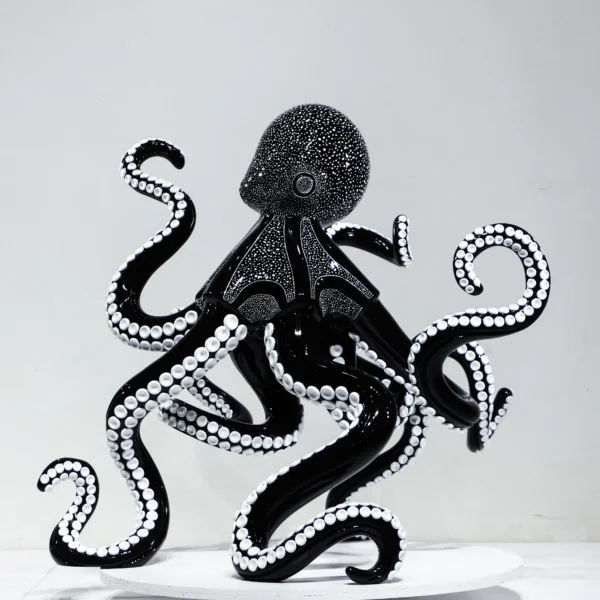 JingYue Custom Fiberglass FRP Figures Modern Style Octopus Ornament Handmade Elegant Crafts Decoration Abstract Sculpture