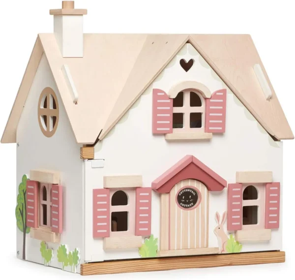 3 Story Countryside Wooden Doll House with 24 Pcs Accessories Encourage Creative and Imaginative Fun Play for Children Toddlers