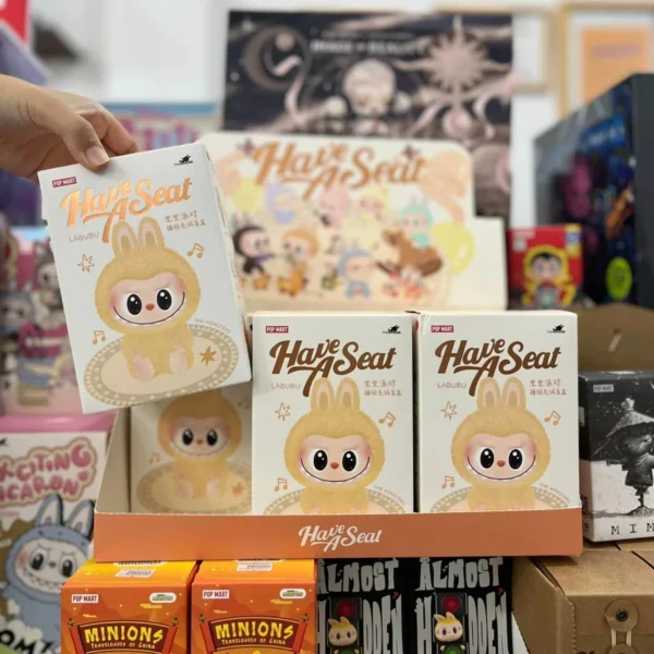 Cute Plush Toys Original LABUBU Hot Pop Mart Have a Seat Kids Gifts Present Collection Blind Box Trendy Figures Mystery Boxes