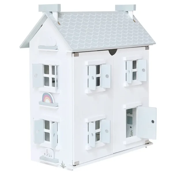 Children's Wooden Double-decker Nordic Style Villa Simulation Role-playing Interactive Dollhouse Educational Play House Toys