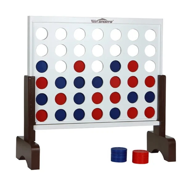 Wooden 4 in a Row Games - Four in a Row Wood Classic Family Fun Toys - Line up 4 Board Games for Kids