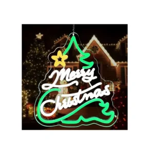 Custom Party Decorations Festive Acrylic LED Neon Sign Christmas Tree Signs for Atmosphere Promotional Party Supplies