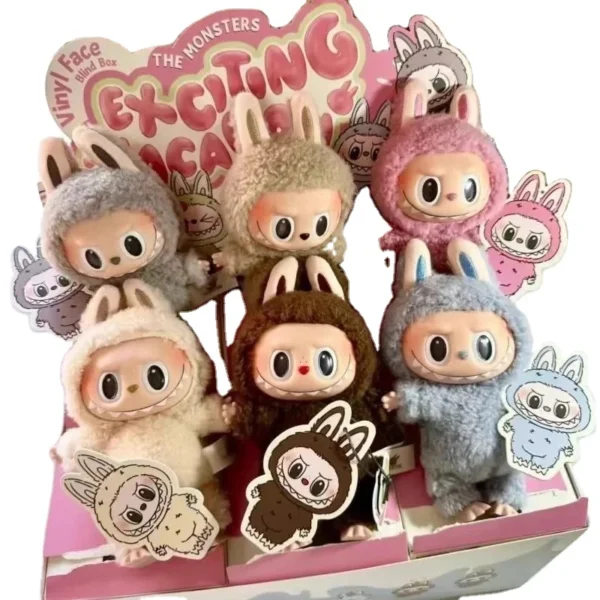 High Quality Labubu Blind Box Creative Macaron PVC Toy with and Customized Characters Trendy Stock Gift From POPMARTS