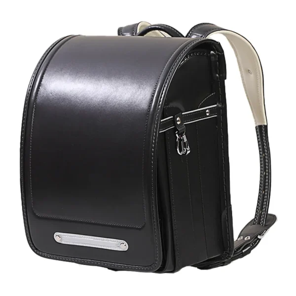 2024 Customized Logo Japanese Children's Lightening Waterproof and Wear Resistant Pu Black Schoolbags for Primary Students