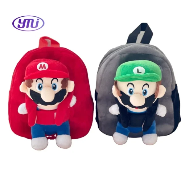 HDS1267S Cute Satchel Plush Backpack Mario Plush Doll Kindergarten Satchel