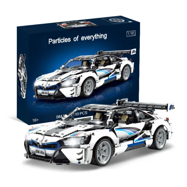 Real 2.4G I8s Super High-Speed Remote Control Car Four Wheels Servo Motor Building Block Compatible Remote Programming