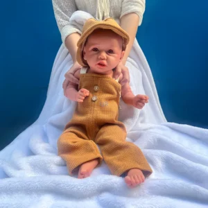 Flexible Limbs 17'' Super Soft Silicone Reborn Baby Doll Prototype Kid Gift Educational Interact Toy Teaching Aids