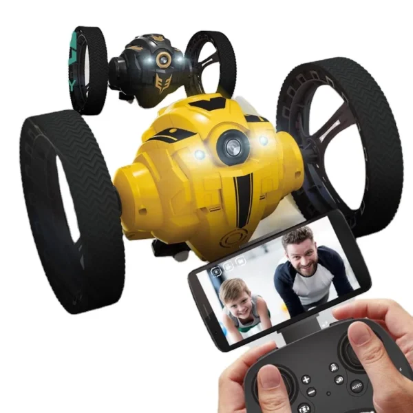 HS 2.4G Real-time Transmission WIFI FPV Camera Remote Control Stunt Bouncing Car Toy With Music Light