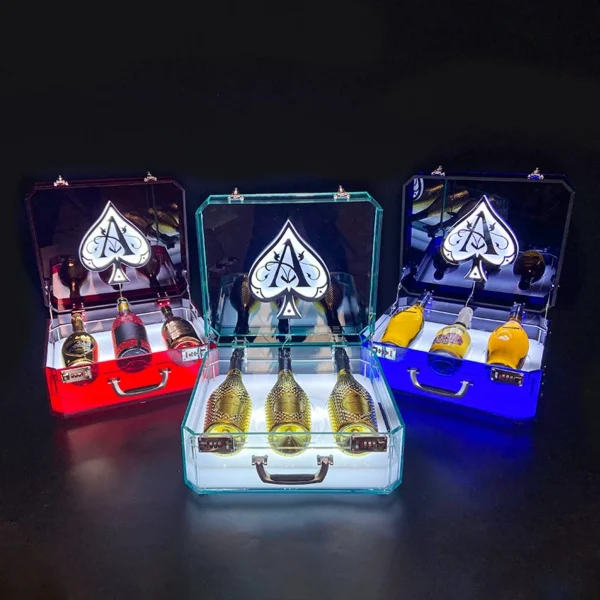 Bar  Three Packs LED Light-Emitting Wine Box and Rack Seven Colors Iced Acrylic Quicksilver Wine Set Wine Holder X