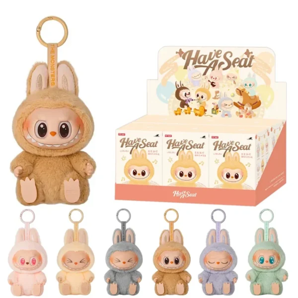 Authentic Original Popmart Labubu the Monsters Have a Seat Exciting Macaron Vinyl Plush Face Blind Box Doll Toys Mystery Boxes