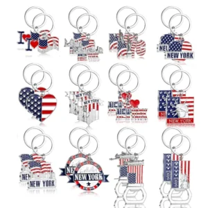 Custom OEM & ODM USA Flag Pendant Key Chains America Flag Bottle Opener Keychain Souvenirs USA Flag Keychain