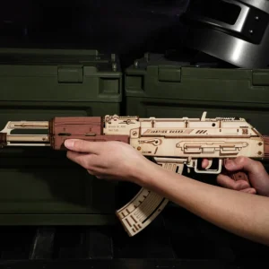 Robotime Rokr US Warehouse 3D Wooden Puzzles LQ901 Rubber Band Gun Model Kit Toy Guns for Adults