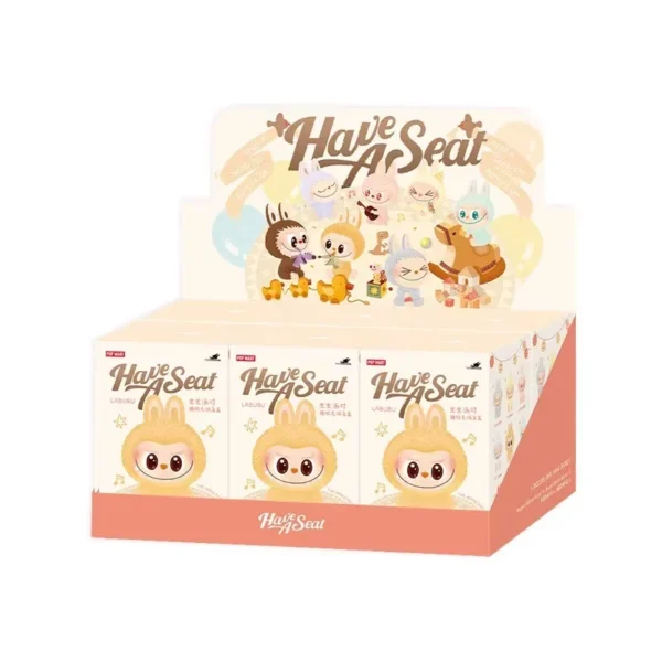 Hot Selling V2 Sitting LABUBU Heart-beating Macarons Vinyl Face Series Blind Box Trendy Toy Figure for Birthday Gift