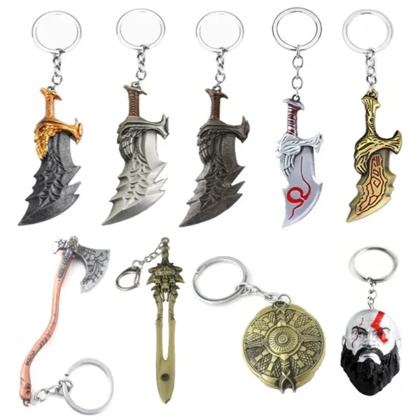 Metal  Knife Sword God axe Keychain