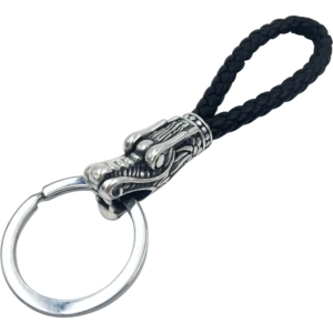 JOBON High Quality Zinc Alloy Metal Custom Logo With Hand-Made Leather Ring Car Key Chain Accessories With Gift Box