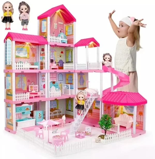 Hot Sales Girls Pretend Play Toy Plastic Doll House Furniture Girls Toys Doll House