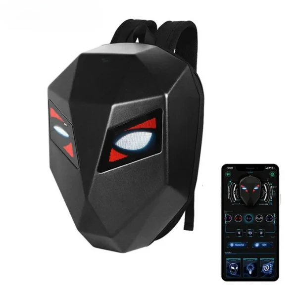 MINI Motorcycles Riding LED Knight Backpacks Bluetooth APP Control Waterproof Hard Shell Shoulders Bags