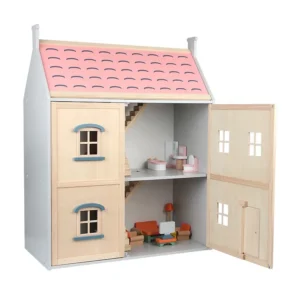Wooden Simulation Doll House with Small Furniture for Kids Play House Toy