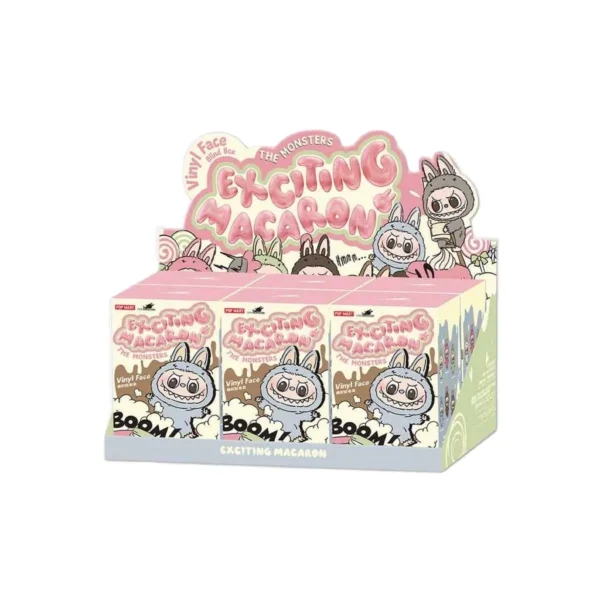 Popmart Labubu Monsters Macaron Have a Seat New Cute Plush Toys Funny Creative Gift Blind Box Action Anime Figures Best Presents