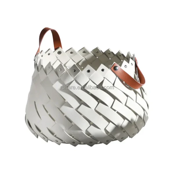 Handmade Luxury Handwoven Leather Magazine Towel Shoes Organizer Storage Basket with Customized logo for Home Decor