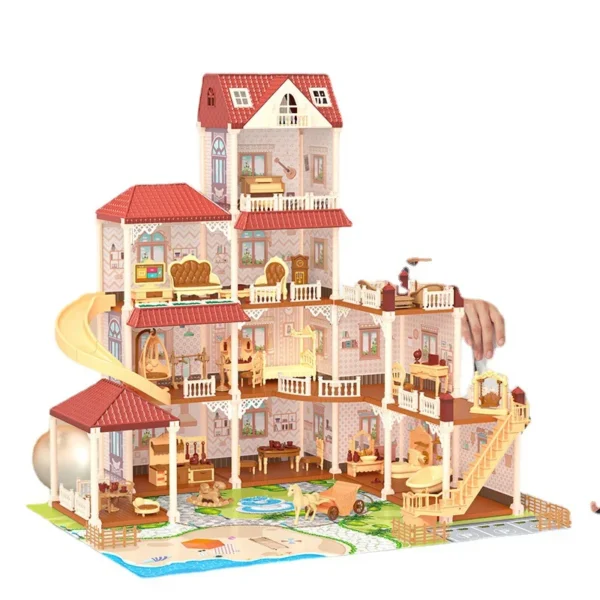 Doll Houses With DIY Pretend Play Accessories Wooden Furniture Toys for Baby Toys Kids