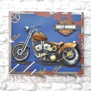 Creative square Iron Painting with Antique Motorcycle Handcrafted Metal Iron Crafts