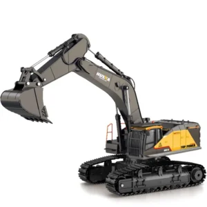 1/14 Huina 1592 Remote Control Excavator 22-channels 2.4GHz RC Alloy Body Engineering Construction Truck with Fully Function