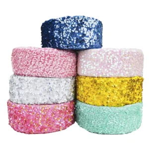 Wholesale Custom Factory Supplier Many Colors Velvet Sequin Per Roll With High Quality for DIY Hair Accessories Bow