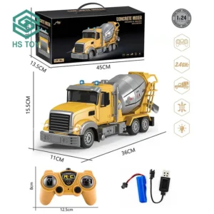 HS 2.4G 3.7V 1 24 Scale RC Engineering Vehicle Light Mini Dump Truck Mixer Truck Car Toy Prices Child Battery With USB