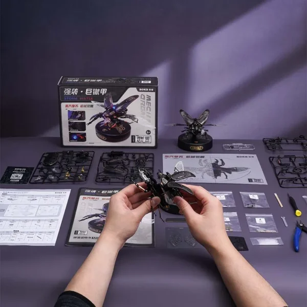 Robotime Rokr MI03 Handmade Assembly Stag Beetle Model 3D Plastic Puzzle for Adults Birthday Fathers Day Gifts